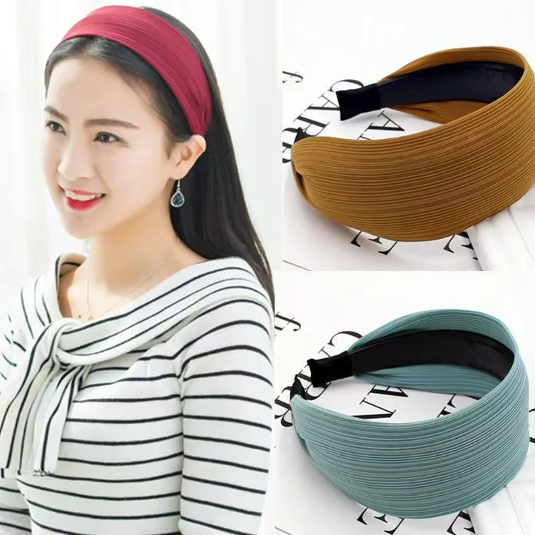 6 Colors Non-slip Wide Hairband Women Headwear Retro Girls Headband Hair Accessori 
6 Colors Non-slip Wide Hairband Women Headwear Retro Girls Headband Hair Accessori
