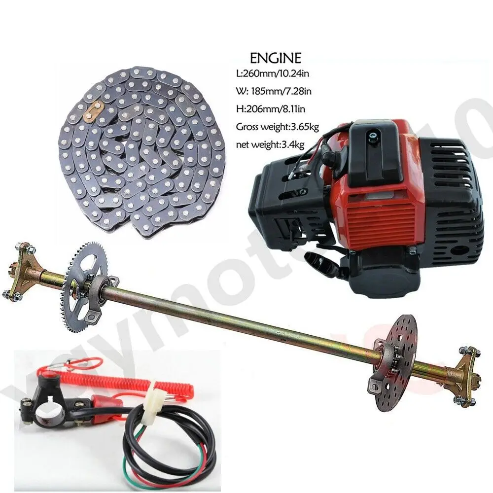 Gokart Trike Rear Axle Kit Chain Sprocket Hub Mini ATV 2Stroke 49cc Engine Motor 
Gokart Trike Rear Axle Kit Chain Sprocket Hub Mini ATV 2Stroke 49cc Engine Motor