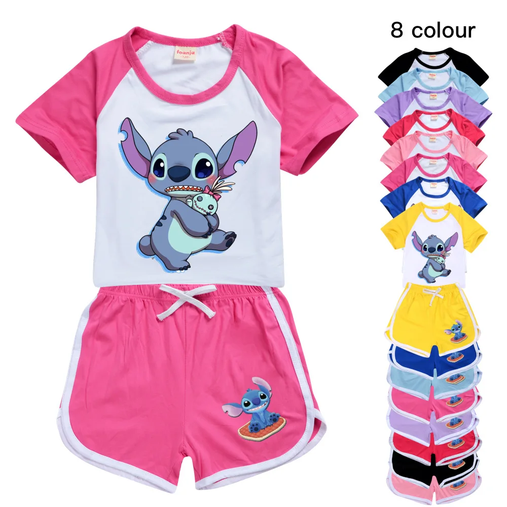 Disney Stitch Cartoon T-Shirt + Shorts Boys And Girls Casual Sports T-shirts And Shorts Suit Anime 2-Piece Kid's Clothing
Disney Stitch Cartoon T-Shirt + Shorts Boys And Girls Casual Sports T-shirts And Shorts Suit Anime 2-Piece Kid's Clothing