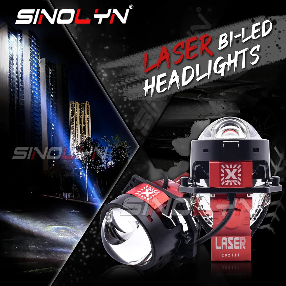 Sinolyn 3 Inch Laser Bi LED Hyperboloid Projector Lenses For Headlight 140W LED Car Lamp Matrix Lights Car Accessories Styling
Sinolyn 3 Inch Laser Bi LED Hyperboloid Projector Lenses For Headlight 140W LED Car Lamp Matrix Lights Car Accessories Styling