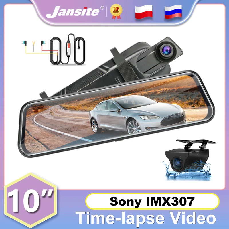 Jansite 10" Car DVR Touch Screen 1080P Front Rear Camera Dash cam Auto Video Recorders Rearview Mirror Sony IMX307 24H Recording
Jansite 10" Car DVR Touch Screen 1080P Front Rear Camera Dash cam Auto Video Recorders Rearview Mirror Sony IMX307 24H Recording