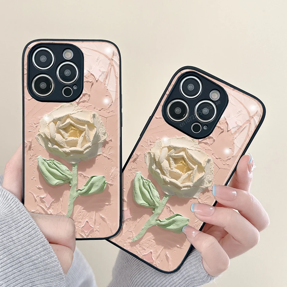 Oil Painting Pink Rose Glass Phone Case For iPhone 14 13 12 11 Pro Max Mini XS Max X XR 7 8 Plus Se2 SE3 Protection Back Cover 
Oil Painting Pink Rose Glass Phone Case For iPhone 14 13 12 11 Pro Max Mini XS Max X XR 7 8 Plus Se2 SE3 Protection Back Cover