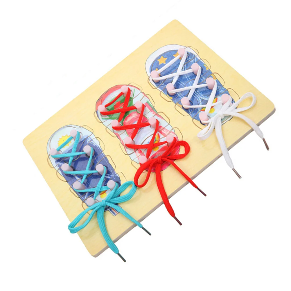 

Детские шнурки для дошкольных игрушек, деревянная нить, Обучающие деревянные шнурки для малышей