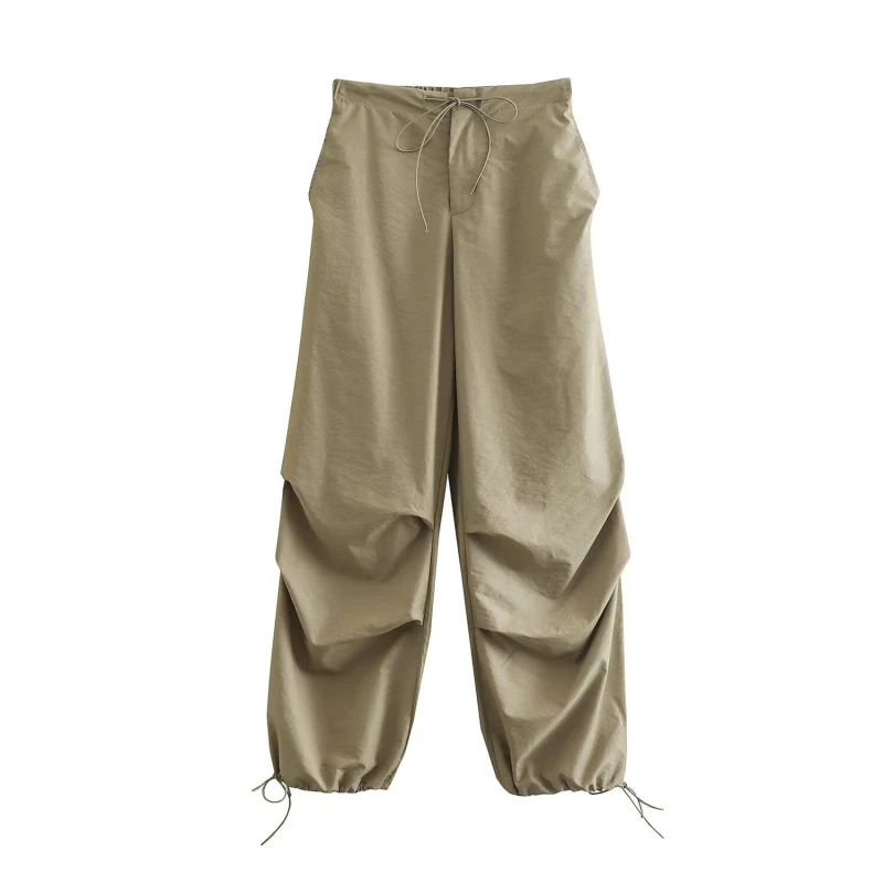 Parachute Pants Casual Solid Low Waist Drawstring Baggy Trousers Female Vintage High Elastic Waist Cargo Pants
Parachute Pants Casual Solid Low Waist Drawstring Baggy Trousers Female Vintage High Elastic Waist Cargo Pants