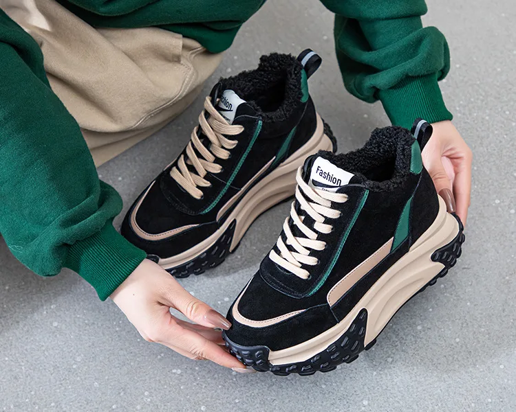 Women's Sneakers 2023 Autumn Winter Plush Warm Mixed Color Chunky Platform Leather Ladies Shoes Casual Outdoor Walking Footwear
Women's Sneakers 2023 Autumn Winter Plush Warm Mixed Color Chunky Platform Leather Ladies Shoes Casual Outdoor Walking Footwear