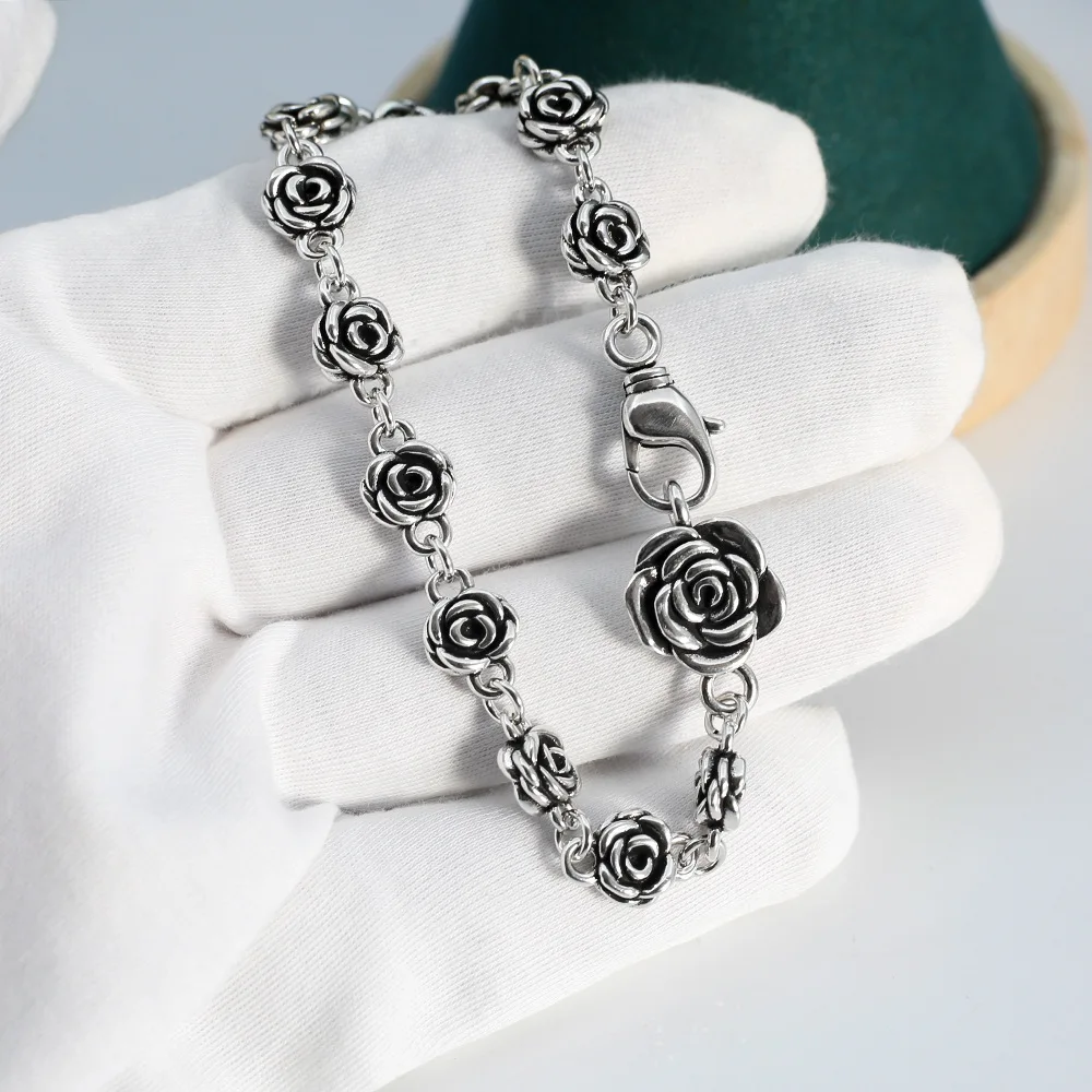 European and American retro punk hip hop rose bracelet
European and American retro punk hip hop rose bracelet