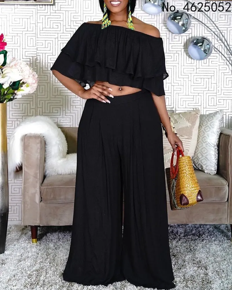 4XL 5XL dress African Sets Sexy Crop Wide Leg Pant Off the Shoulder Loose Fashion High Street Wear Outfit Matching Sets
4XL 5XL dress African Sets Sexy Crop Wide Leg Pant Off the Shoulder Loose Fashion High Street Wear Outfit Matching Sets