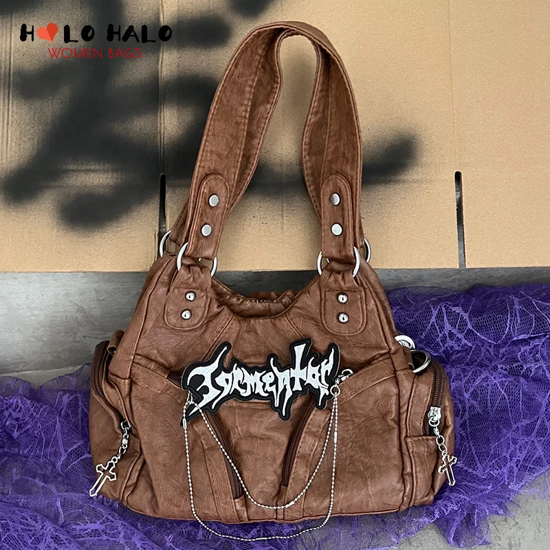 Y2K Harajuku Cross Tote Bag Retro Shoulder Bag for Women Personality Letter Crossbody Bag Casual Female Chain Handbag Pu Leather
Y2K Harajuku Cross Tote Bag Retro Shoulder Bag for Women Personality Letter Crossbody Bag Casual Female Chain Handbag Pu Leather