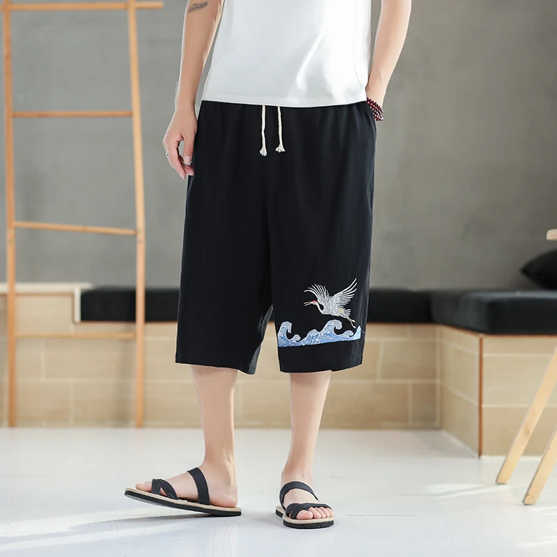 2022 Men's Linen Calf-Length Pants Embroidery Men Wide Leg Casual Pants Harajuku Style Men's Jogging Pants Oversized 5XL
2022 Men's Linen Calf-Length Pants Embroidery Men Wide Leg Casual Pants Harajuku Style Men's Jogging Pants Oversized 5XL