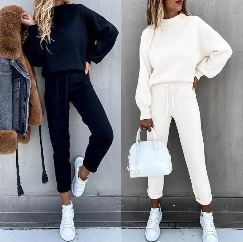 2023 Autumn/Winter Women's Sweater Set with Velvet High Neck Casual Solid Pants Two Piece Set
2023 Autumn/Winter Women's Sweater Set with Velvet High Neck Casual Solid Pants Two Piece Set