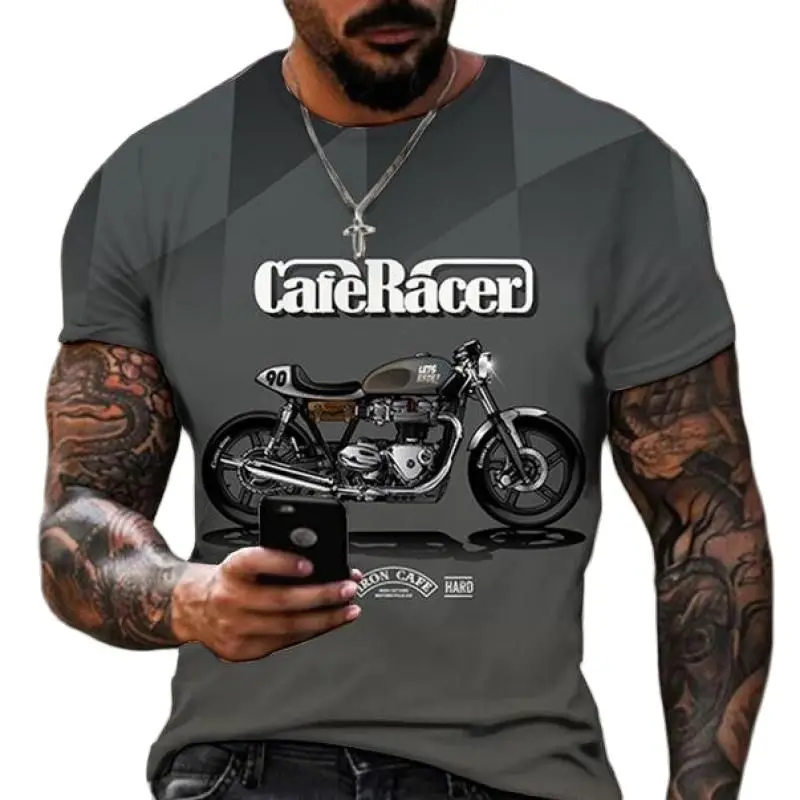 2022 New Summer Men's Oversized Retro Short-Sleeved T-Shirts Fashion Retro Motorcycle Series 3D Printed O-Neck T Shirt Men Tops 
2022 New Summer Men's Oversized Retro Short-Sleeved T-Shirts Fashion Retro Motorcycle Series 3D Printed O-Neck T Shirt Men Tops