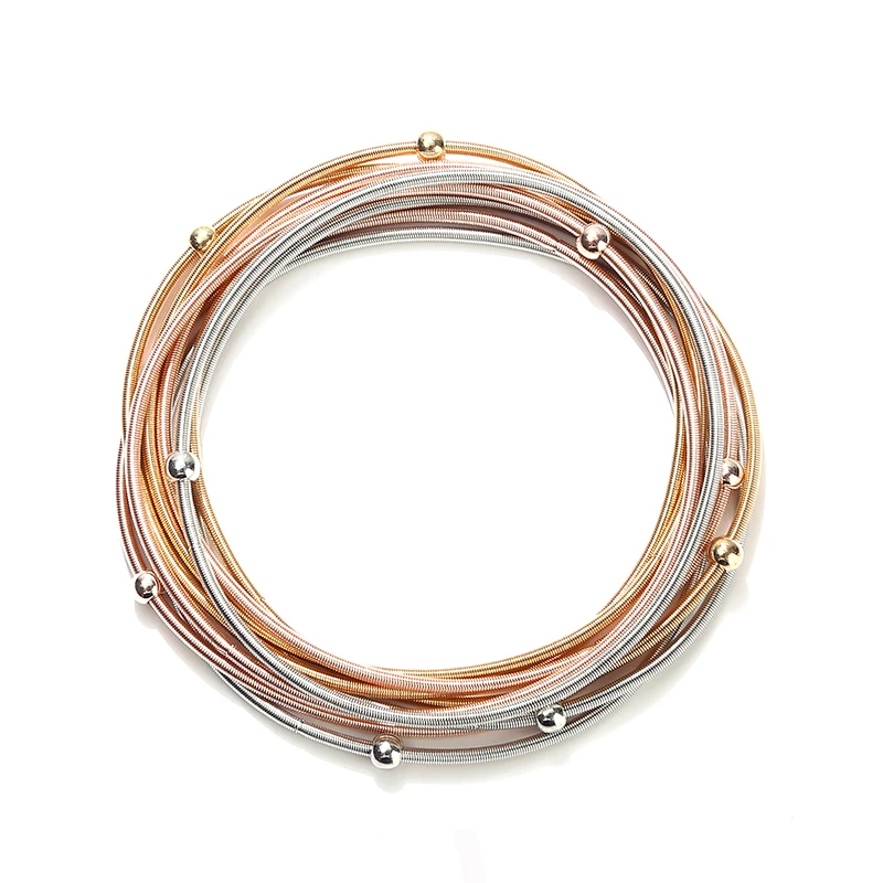 Size1.7mm, Girth19cm Metal Spring Jewelry Fashion Classic Women's Gift Mini Lovely Smooth Ball Mixed Color Spring Bracelet
Size1.7mm, Girth19cm Metal Spring Jewelry Fashion Classic Women's Gift Mini Lovely Smooth Ball Mixed Color Spring Bracelet