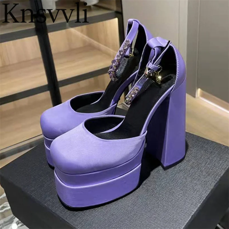 Extreme High Heels Shoes Women Satin Thick Sole Pumps Women Square Heels Crystal Buckle Strap Party Platform Sandals For Woman
Extreme High Heels Shoes Women Satin Thick Sole Pumps Women Square Heels Crystal Buckle Strap Party Platform Sandals For Woman