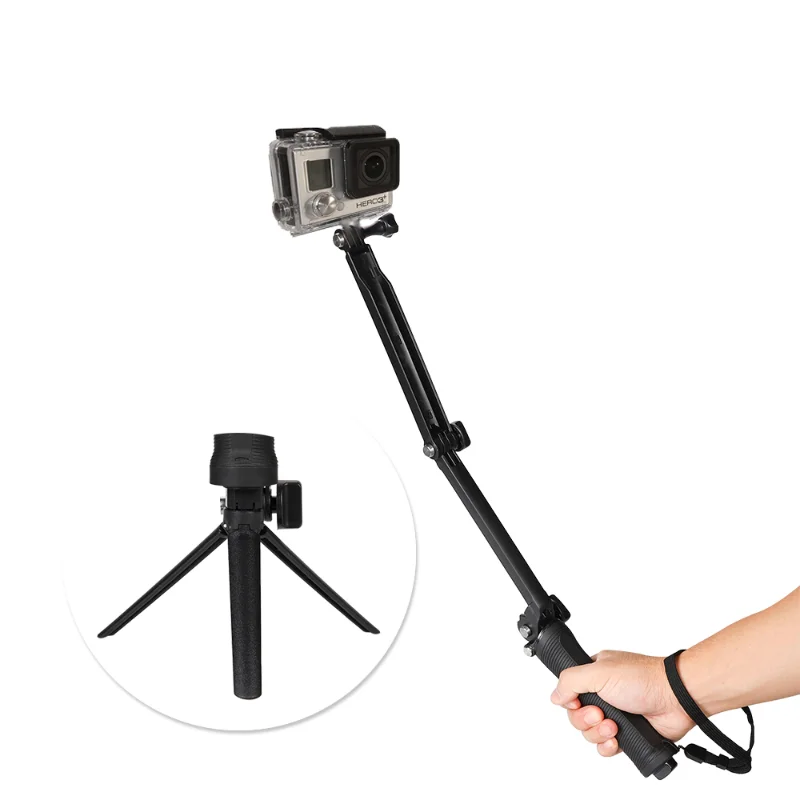 

Go Pro 3-Way Hand Grip Tripod Mono-pod Selfie Stick for Gopro 11 10 9 8 7 6 5 4 3 2 1 SJ4000 SJ7 Yi 4K DJI OSMO Action Cameras1