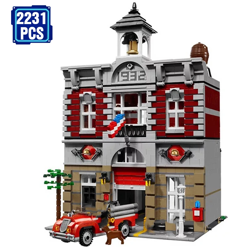Technic Series Street Model View Architecture Building Blocks Town Fire Station Model Crafts bricks Education Toys for children
Technic Series Street Model View Architecture Building Blocks Town Fire Station Model Crafts bricks Education Toys for children