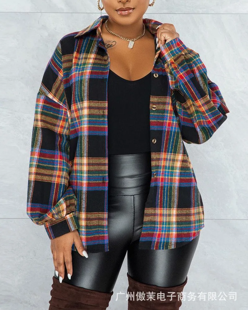 Women's Spring Jacket 2022 New Casual Colour Plaid Coat Female Long Sleeve Loose Outwear Fashion Lapel Single Breasted Jackets
Women's Spring Jacket 2022 New Casual Colour Plaid Coat Female Long Sleeve Loose Outwear Fashion Lapel Single Breasted Jackets
