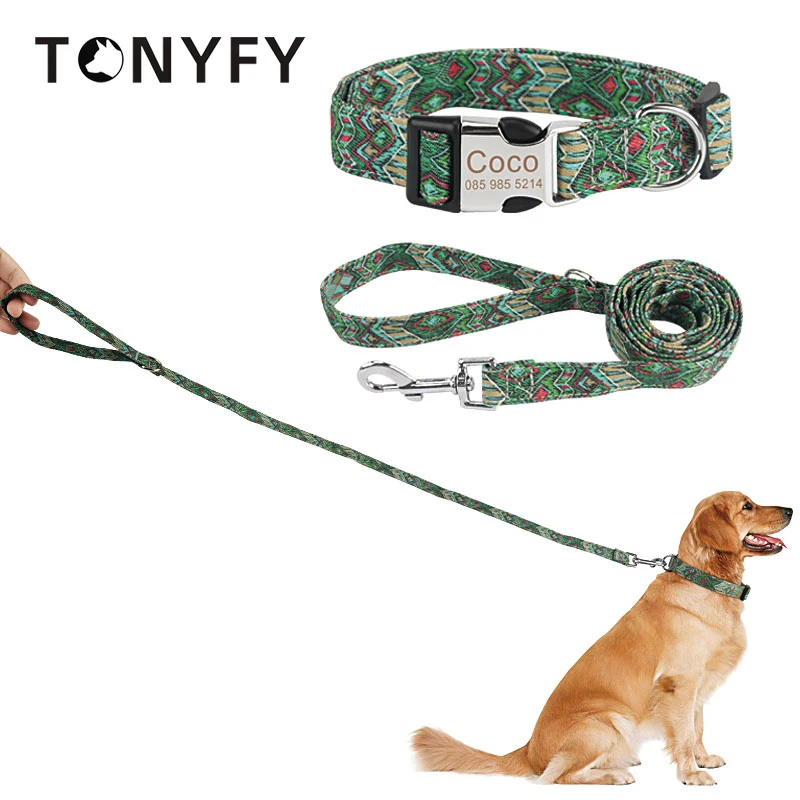 Adjustable Dog Collar Leashes Set Bohemia Style Custom ID Personalized Name Phone for Outdoor Walk Training Small Medium Big Pet
Adjustable Dog Collar Leashes Set Bohemia Style Custom ID Personalized Name Phone for Outdoor Walk Training Small Medium Big Pet