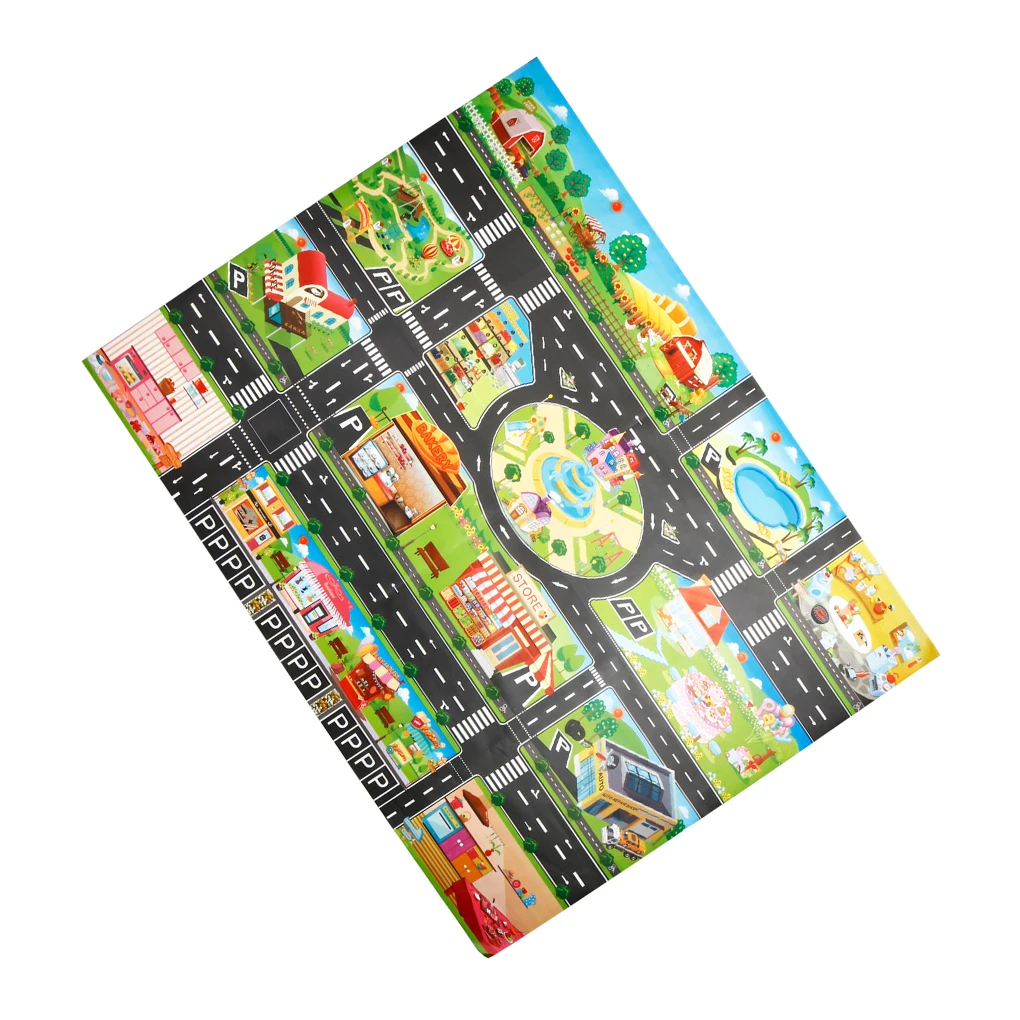 

Kids Traffic Game Map Toy Educational Cognition Toys Play Carpet Prop