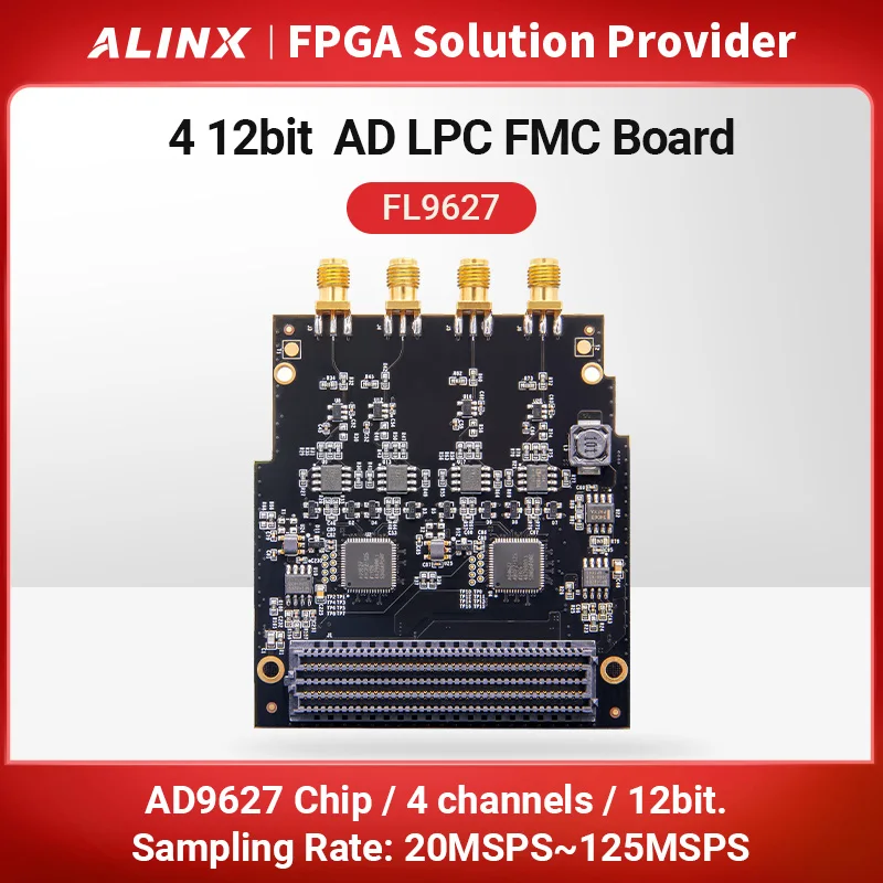 Alinx 12bit 125M LVDS 4-channel AD9627 LPC FMC Board FL9627 
Alinx 12bit 125M LVDS 4-channel AD9627 LPC FMC Board FL9627