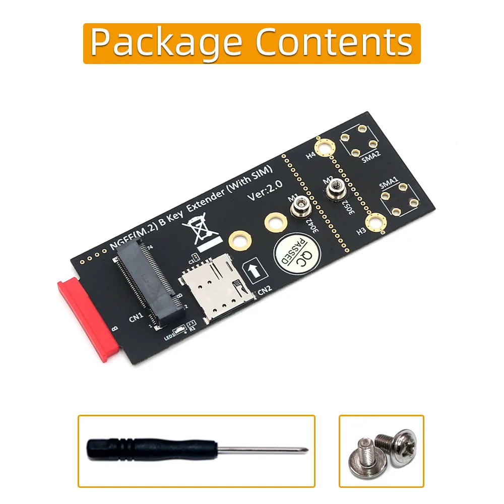 M.2(NGFF) ключ B адаптер с SIM-картой для 3G/4G/5G модуль 
M.2(NGFF) ключ B адаптер с SIM-картой для 3G/4G/5G модуль