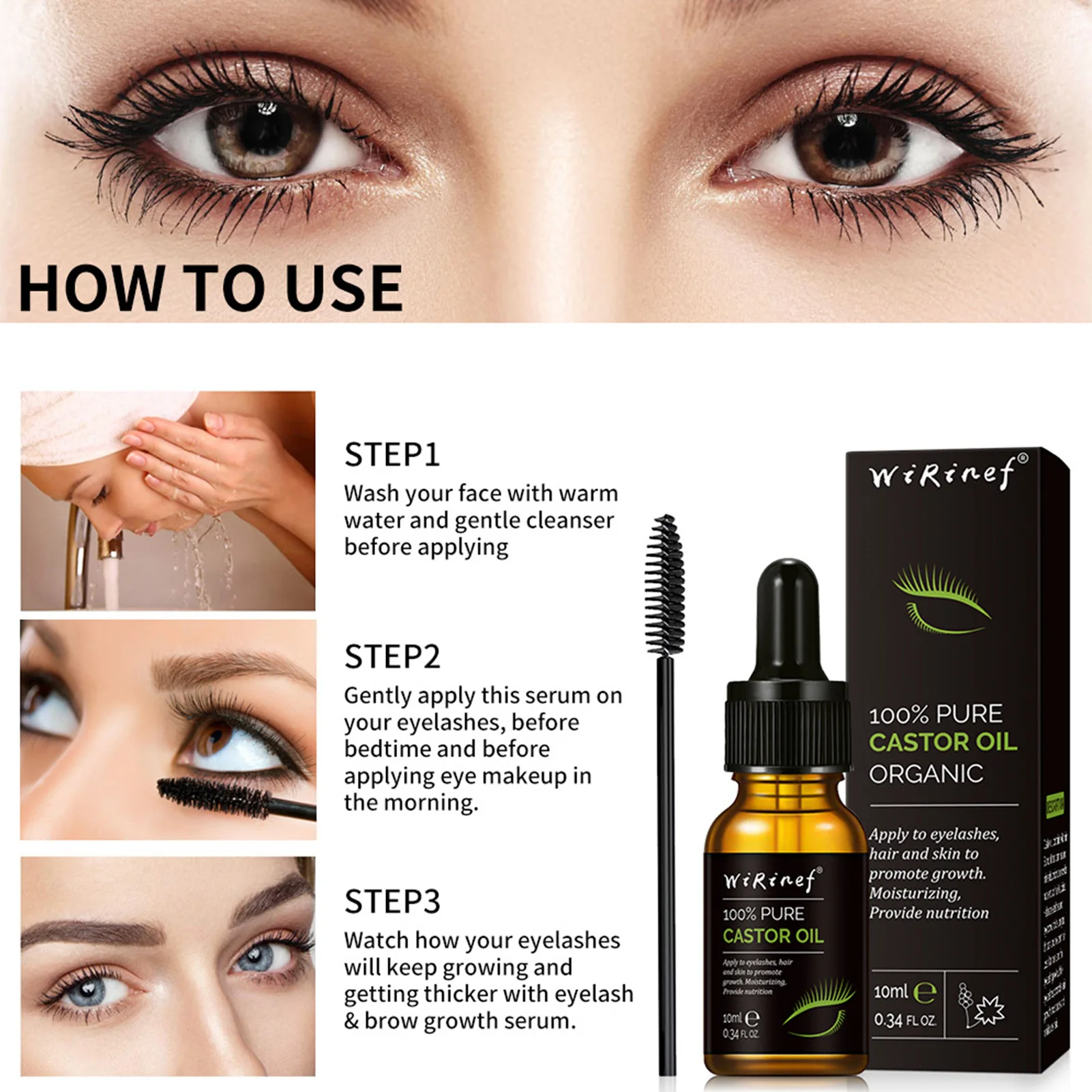 

Eyelashes Growth Castor Oil Natural Castor Oil For Eyelashes Eyebrows Makeup Eyelash Enhancer Gentle And Safe Rapid Growth