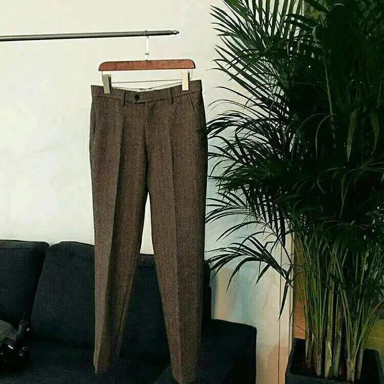 2023 Men's Autumn Winter New High Waist Woolen Trousers Male Tweed Business Casual Pants Men Long Formal Straight Pants A75
2023 Men's Autumn Winter New High Waist Woolen Trousers Male Tweed Business Casual Pants Men Long Formal Straight Pants A75