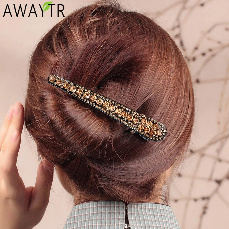AWAYTR Shiny Crystal Hairpins Rhinestones Hair Clips Barrettes Ornament Hair Styling Tools Accessories for Women Girls Headwear
AWAYTR Shiny Crystal Hairpins Rhinestones Hair Clips Barrettes Ornament Hair Styling Tools Accessories for Women Girls Headwear