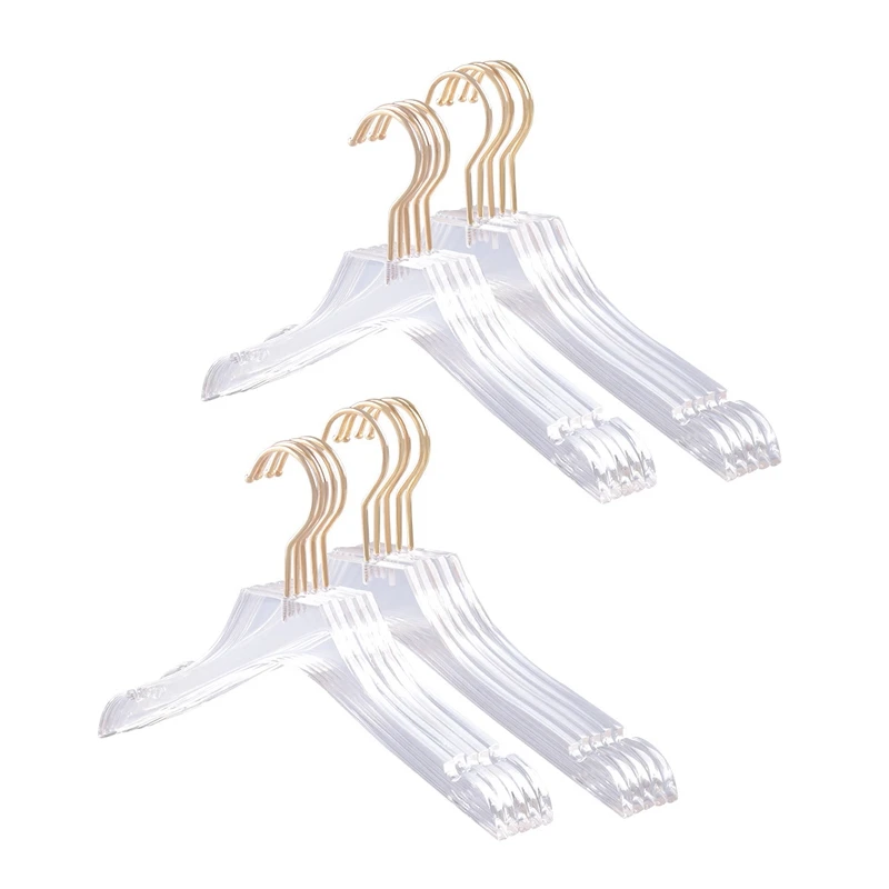 10 Pcs Clear Acrylic Clothes Hanger With Gold Hook, Transparent Shirts Dress Hanger With Notches For Lady Kids L
10 Pcs Clear Acrylic Clothes Hanger With Gold Hook, Transparent Shirts Dress Hanger With Notches For Lady Kids L