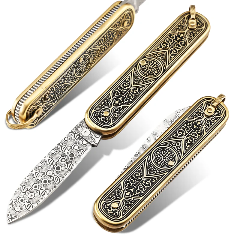 HX OUTDOORS Outdoor totem pocket knife Damascus steel Rose pattern folding knife Mini carry knife Gift car self-defense tools
HX OUTDOORS Outdoor totem pocket knife Damascus steel Rose pattern folding knife Mini carry knife Gift car self-defense tools