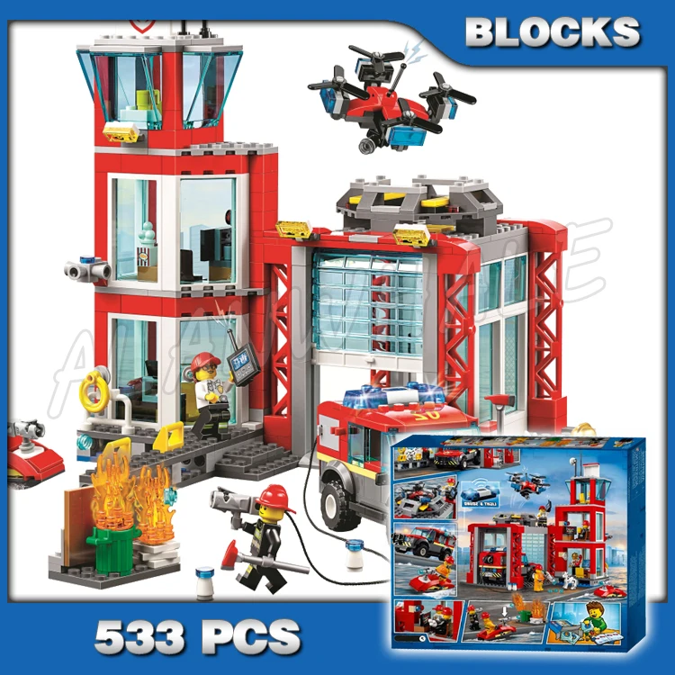 533pcs Urban 3-level Fire Station Off-road Vehicle Water Scooter Tower 11215 Building Blocks Set Bricks Compatible with Model
533pcs Urban 3-level Fire Station Off-road Vehicle Water Scooter Tower 11215 Building Blocks Set Bricks Compatible with Model