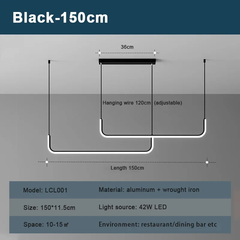 CETANT Умные подвесные светильники 90/120/150 см черные 
CETANT Умные подвесные светильники 90/120/150 см черные
