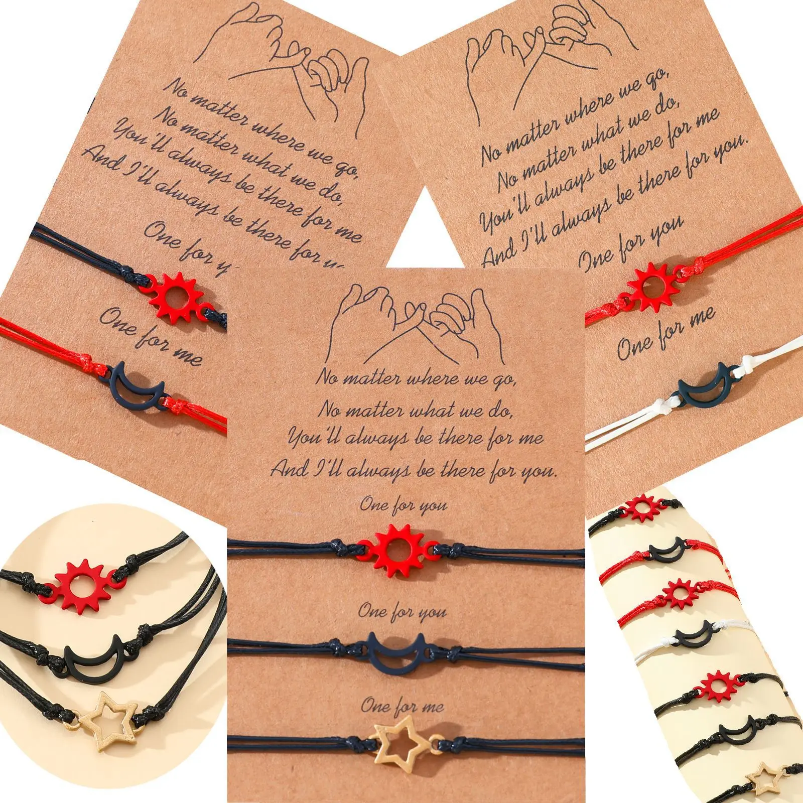 Simple Sun Moon Stars Braided Cord Bracelet Fashion Red Rope Hand Bracelet for Men Women Couple Handmade Lovers Jewelry Gift
Simple Sun Moon Stars Braided Cord Bracelet Fashion Red Rope Hand Bracelet for Men Women Couple Handmade Lovers Jewelry Gift