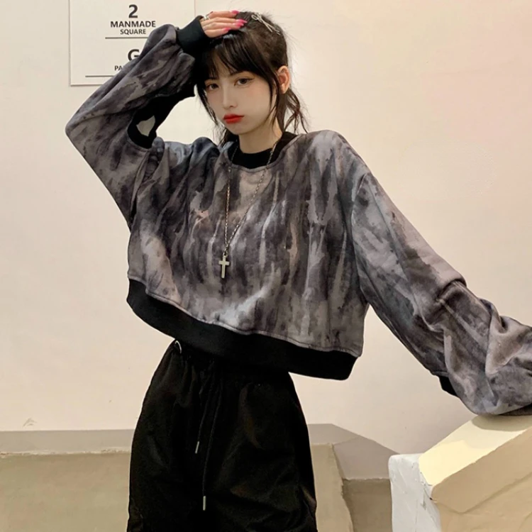 Harajuku Vintage O-neck Tie Dye Sweatshirts Spring Thin Long Sleeve Tops Women Y2k Grunge Crop Top Loose Sweatshirt Mujer
Harajuku Vintage O-neck Tie Dye Sweatshirts Spring Thin Long Sleeve Tops Women Y2k Grunge Crop Top Loose Sweatshirt Mujer