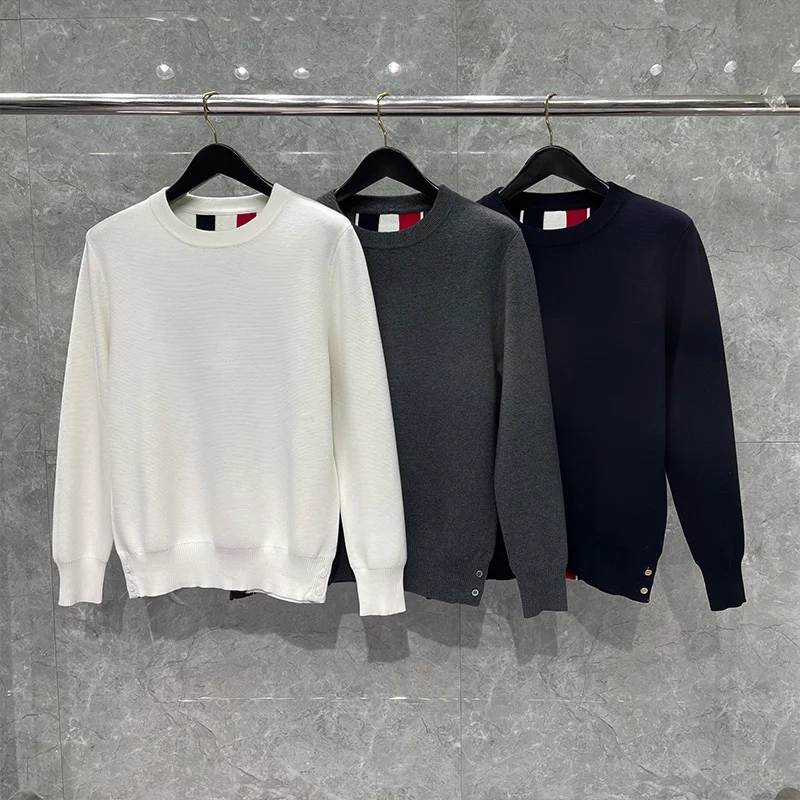 TB THOM Men's Sweater Autumn Fashion Brand Coats Fine Cotton RWB Center Back Stripe Knit Pullover Crewneck Wholesale TB Sweaters
TB THOM Men's Sweater Autumn Fashion Brand Coats Fine Cotton RWB Center Back Stripe Knit Pullover Crewneck Wholesale TB Sweaters
