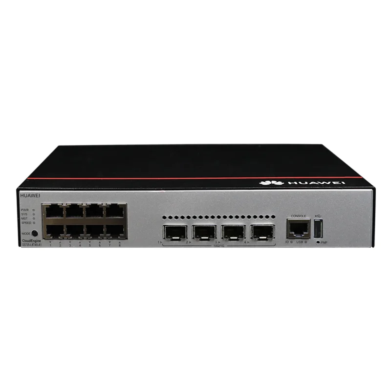 S5735-L8T4X-A1(8 10/100/1000BASE-T Ethernet ports,4 10-gigabit SFP+, AC Powered)
S5735-L8T4X-A1(8 10/100/1000BASE-T Ethernet ports,4 10-gigabit SFP+, AC Powered)