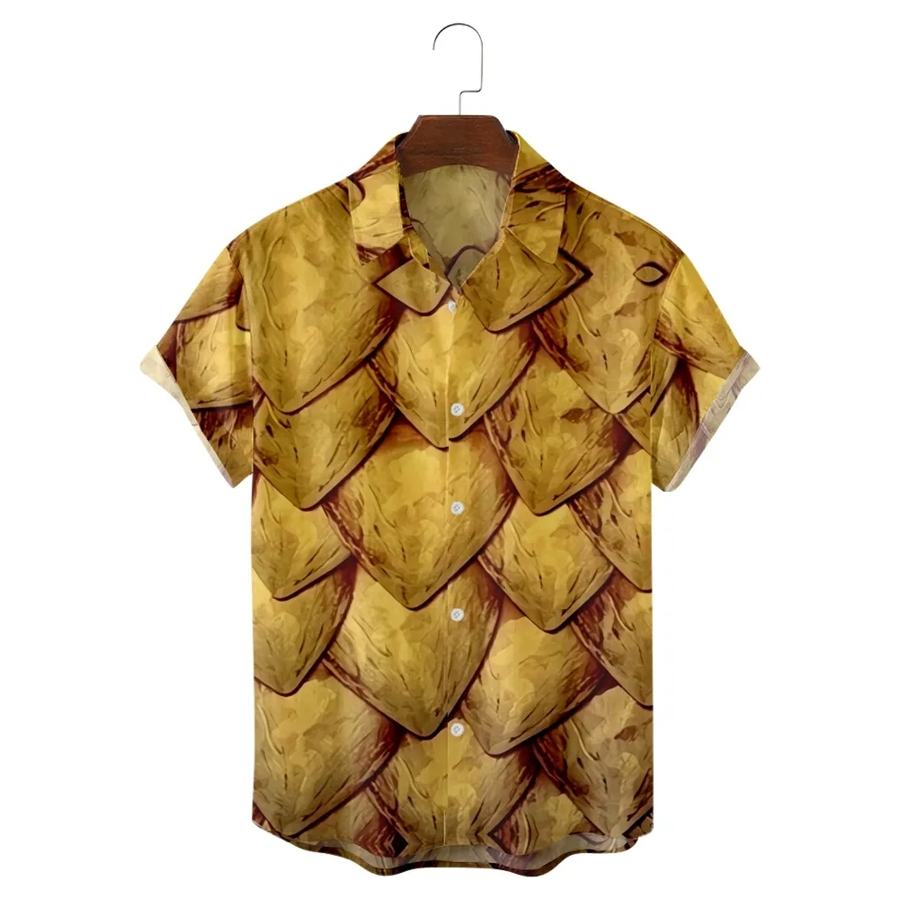 dragon scale Print 3D Digital Printing Trend Loose Short-sleeved Shirt Men's Top 
dragon scale Print 3D Digital Printing Trend Loose Short-sleeved Shirt Men's Top