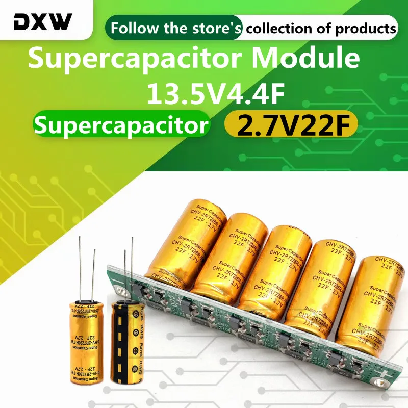 1pcs/Lot SuperCapacitor Module 13.5V4.4F 12V Farad Capacitor 2.7V22F Small Module 16V1.6F Backup Power Battery
1pcs/Lot SuperCapacitor Module 13.5V4.4F 12V Farad Capacitor 2.7V22F Small Module 16V1.6F Backup Power Battery