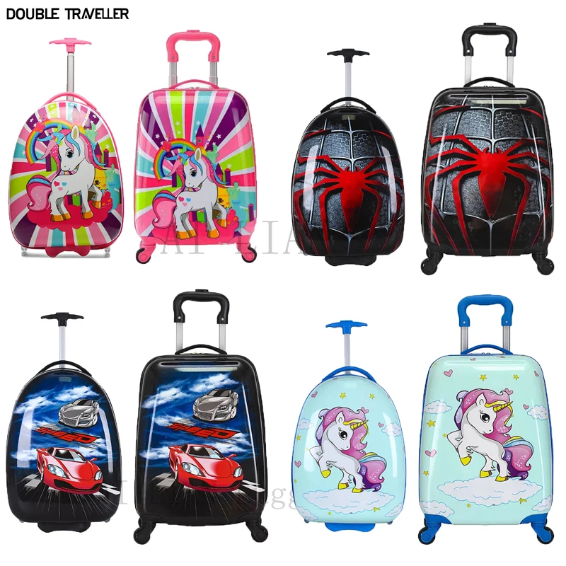 Cartoon kids suitcase on wheels travel trolley luggage bag for girls boys gift rolling luggage 16''18 inch carry on suitcase 
Cartoon kids suitcase on wheels travel trolley luggage bag for girls boys gift rolling luggage 16''18 inch carry on suitcase