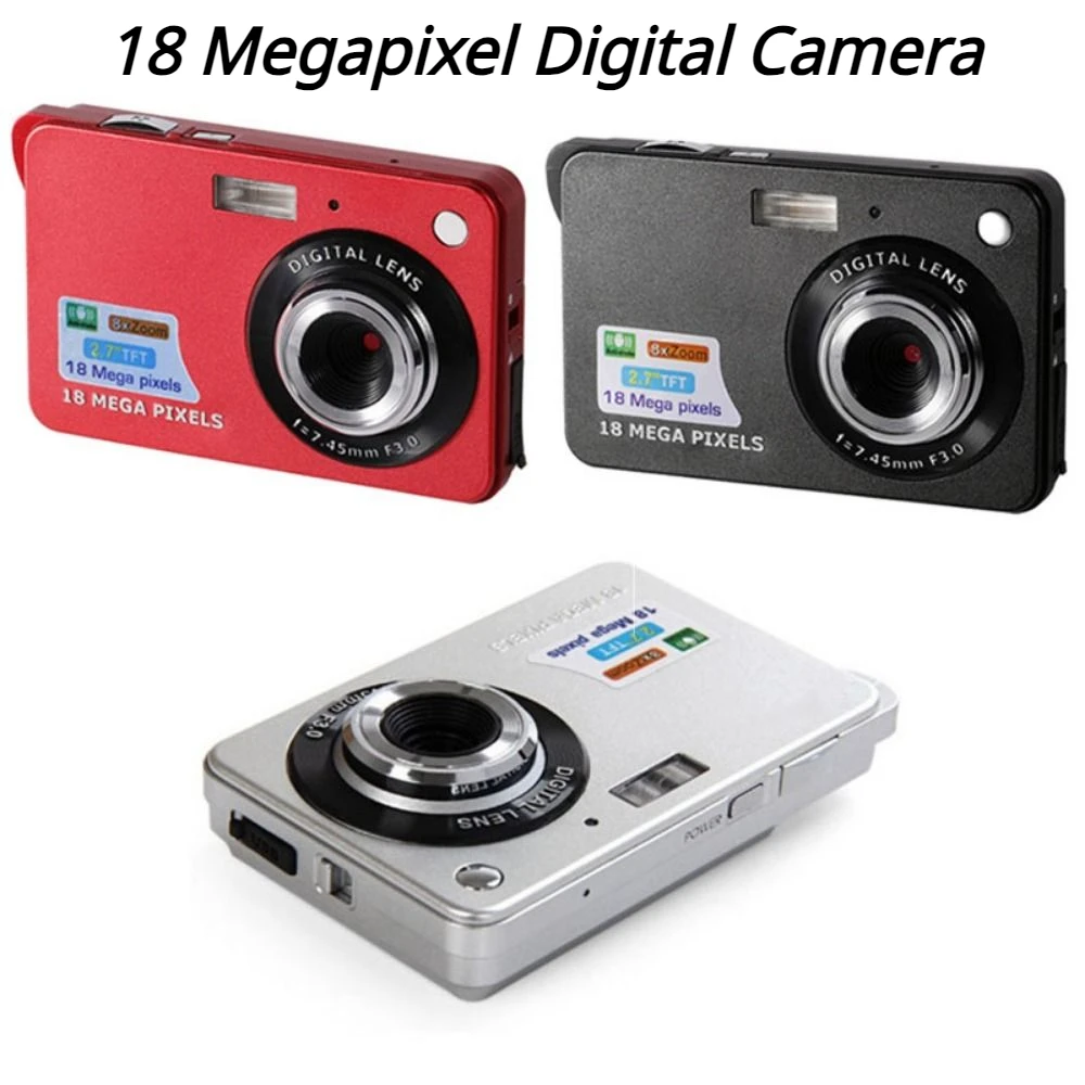 

18 Mega Pixels LCD Rechargeable HD Digital Camera CCD Video Camera Outdoor Anti-Shake Supports 32G Card Camcorder Photography