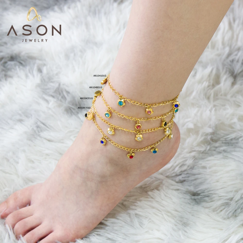 ASONSTEEL Stainless Steel Star Heart Colorful Cubic Zirconia Pendant Chain Anklet Women Summer Charm Anklet Beach Foot Jewelry
ASONSTEEL Stainless Steel Star Heart Colorful Cubic Zirconia Pendant Chain Anklet Women Summer Charm Anklet Beach Foot Jewelry