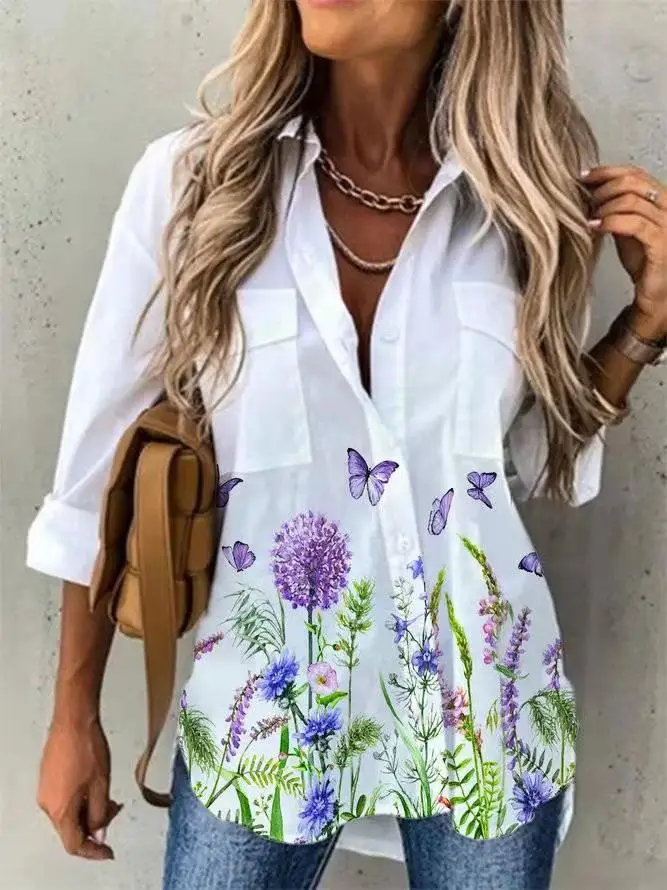 Button Up Shirt Womens Tops Fashion Long Sleeved Casual Elegant Print Chiffon Casual Long Sleeve Blouse Ladies Korean Fashion
Button Up Shirt Womens Tops Fashion Long Sleeved Casual Elegant Print Chiffon Casual Long Sleeve Blouse Ladies Korean Fashion