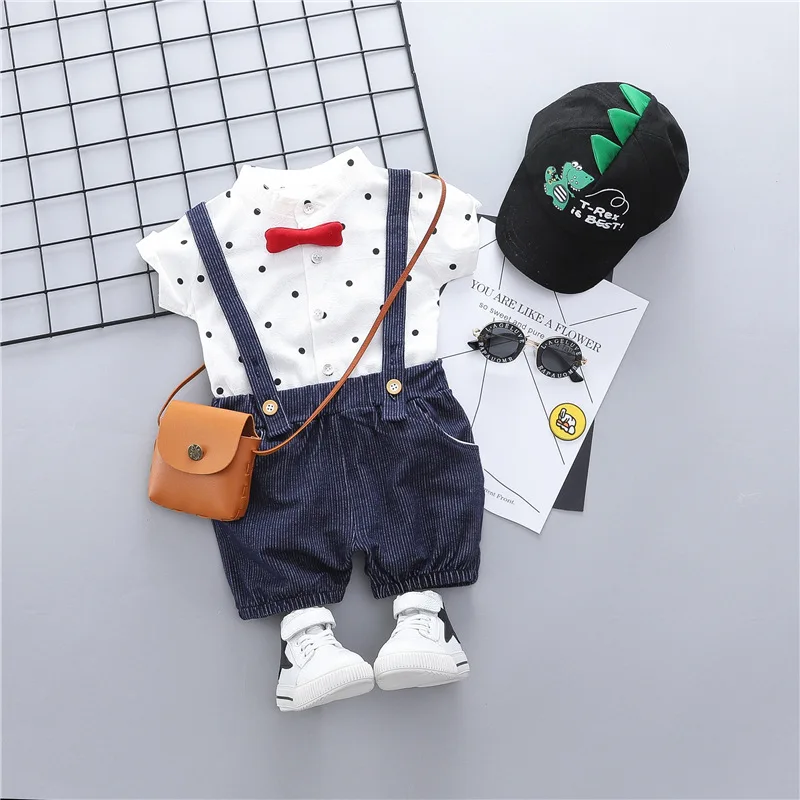Summer new boys clothing sets Children's Dot short-sleeved shirt +stripe Bib pants Set Baby boy clothes 2pcs
Summer new boys clothing sets Children's Dot short-sleeved shirt +stripe Bib pants Set Baby boy clothes 2pcs
