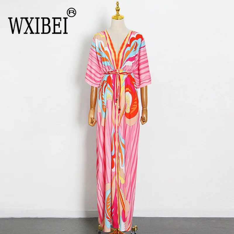 WXIBEI Elegant Printed Laceup Vacation Long Dress For Women 2023 Summer New V-Neck Long Sleeve High Waist Fashion Dresses FC476
WXIBEI Elegant Printed Laceup Vacation Long Dress For Women 2023 Summer New V-Neck Long Sleeve High Waist Fashion Dresses FC476