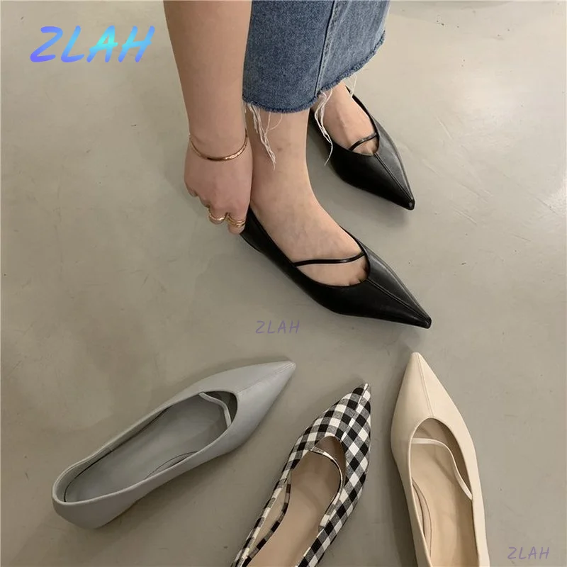 Fashion Women's Shoes Low-heeled Non-slip Shoes Zlah Spring Casual Pointed Toe Flat Shoes Shallow Mouth Simple Women's Shoes 
Fashion Women's Shoes Low-heeled Non-slip Shoes Zlah Spring Casual Pointed Toe Flat Shoes Shallow Mouth Simple Women's Shoes