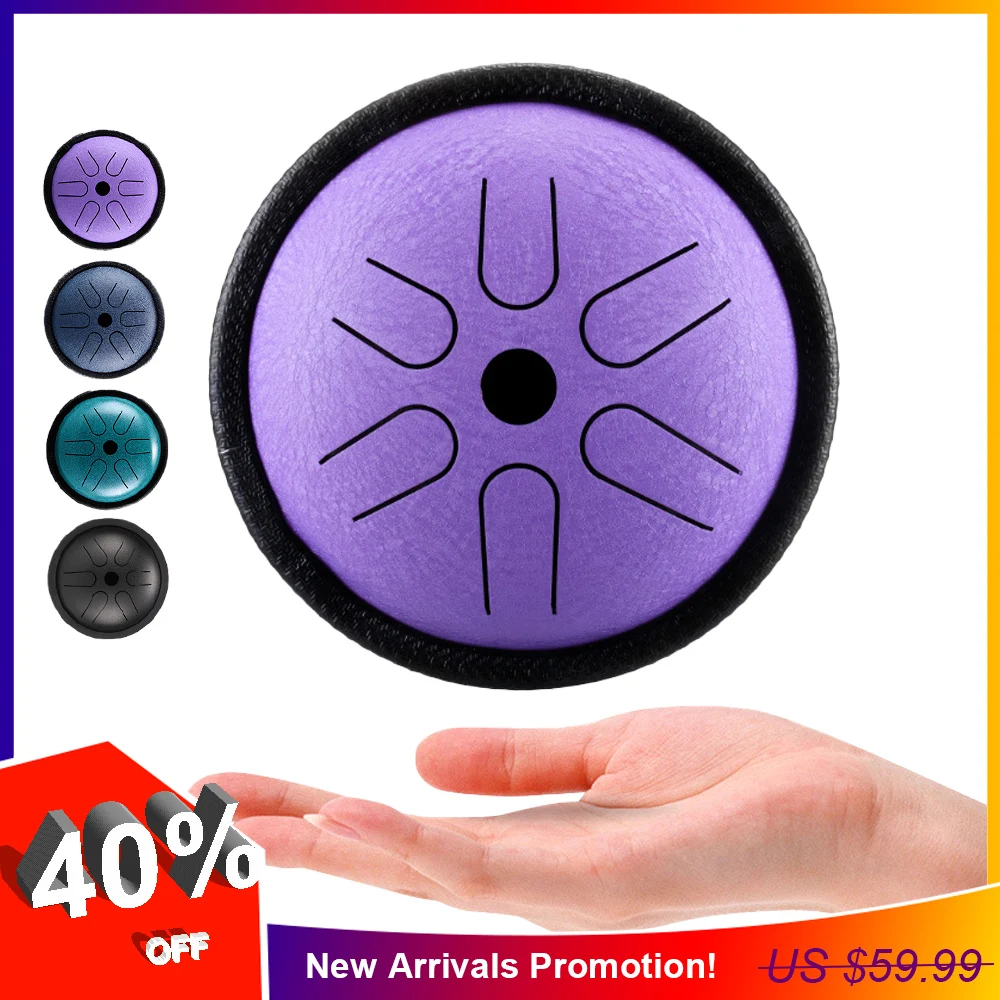 5.5 Inch Mini Portable 6 Tone Drum Handheld Tank Drum Percussion Instrument Hand Drums Yoga Meditation Musical Instruments Gift
5.5 Inch Mini Portable 6 Tone Drum Handheld Tank Drum Percussion Instrument Hand Drums Yoga Meditation Musical Instruments Gift