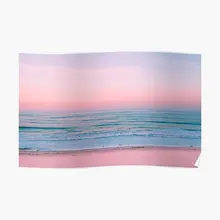 Pink Ocean Sunset Poster Room Wall Art Modern Picture Print Home Decoration Mural Vintage Painting Decor Funny No Frame