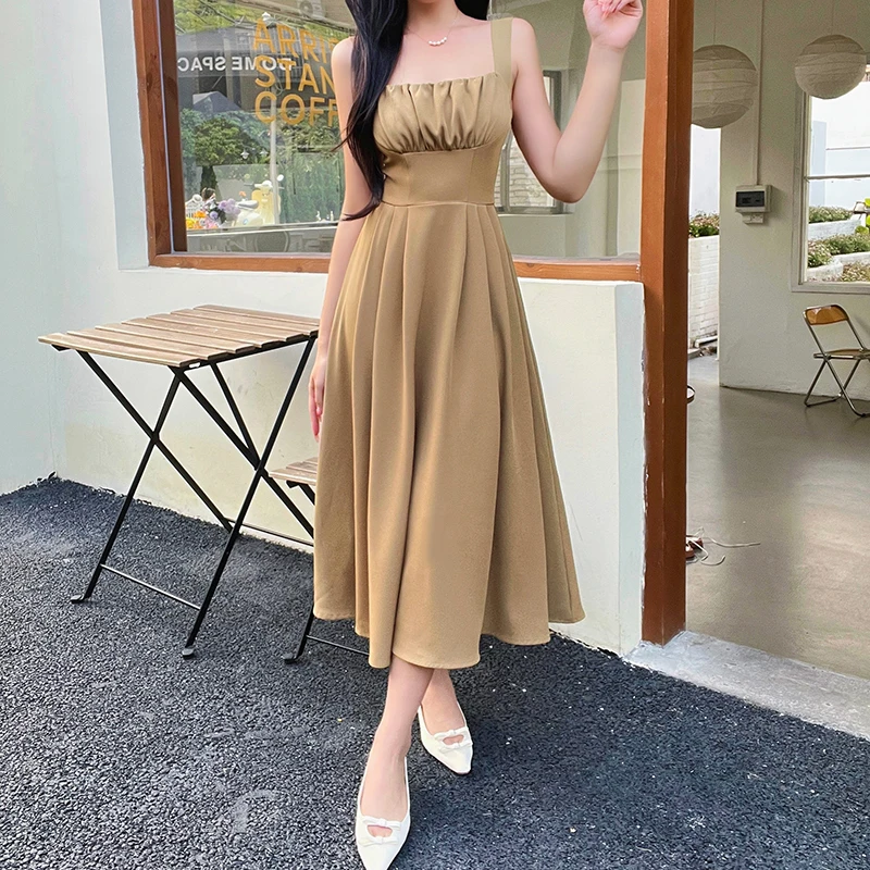 Summer Elegant Bandage Dress for Women Ruched Bust Strap Pleated Female Vestidos Basics Office Lady Chic Korea Waist 2023 New In
Summer Elegant Bandage Dress for Women Ruched Bust Strap Pleated Female Vestidos Basics Office Lady Chic Korea Waist 2023 New In