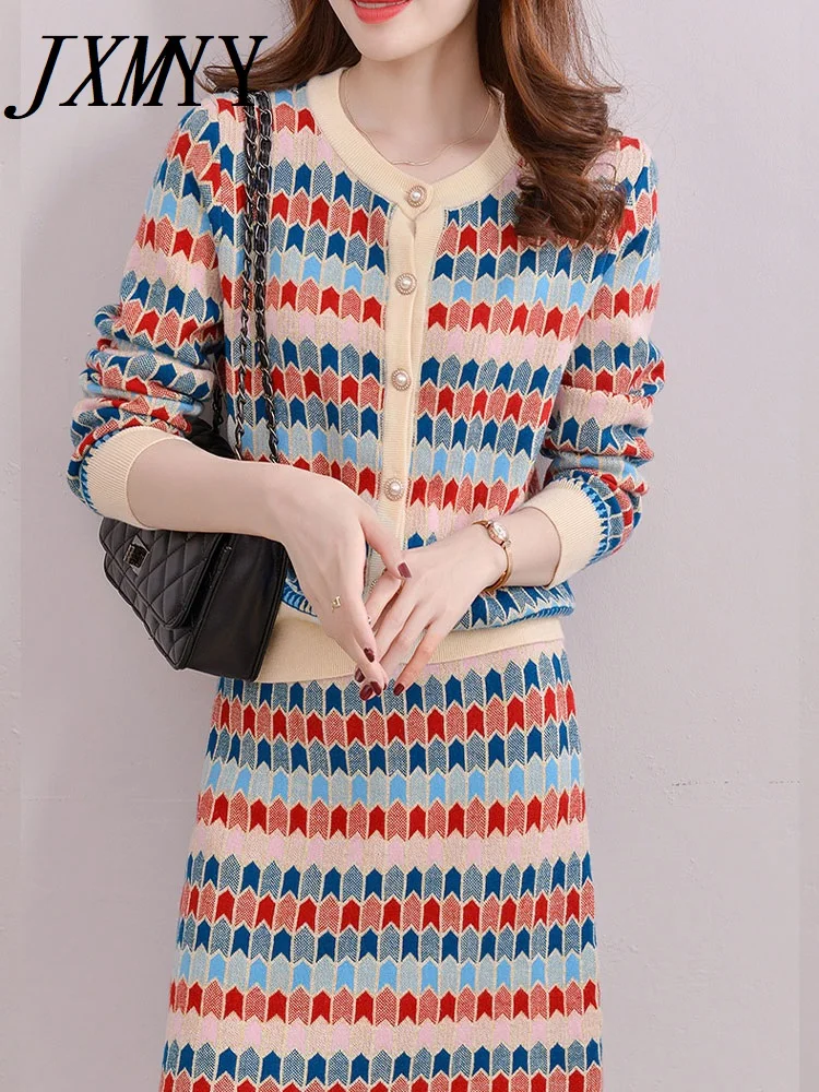 JXMYY весна-осень Модный Новый элегантный темпераментный вязаный костюм юбка свитер вязаная юбка женская одежда 
JXMYY весна-осень Модный Новый элегантный темпераментный вязаный костюм юбка свитер вязаная юбка женская одежда