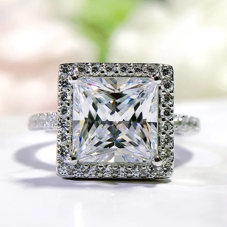 SpringLady 925 Sterling Silver 8MM Square Radian Cut High Carbon Diamonds Gemstone 18K Gold Plated Ring Fine Jewelry 
SpringLady 925 Sterling Silver 8MM Square Radian Cut High Carbon Diamonds Gemstone 18K Gold Plated Ring Fine Jewelry