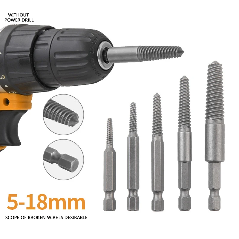 6PCS Damaged Screw Extractor Drill Bit Set Easily Take Out Broken Screw Bolt Remover Stripped Screws Extractor Demolition Tools 
6PCS Damaged Screw Extractor Drill Bit Set Easily Take Out Broken Screw Bolt Remover Stripped Screws Extractor Demolition Tools